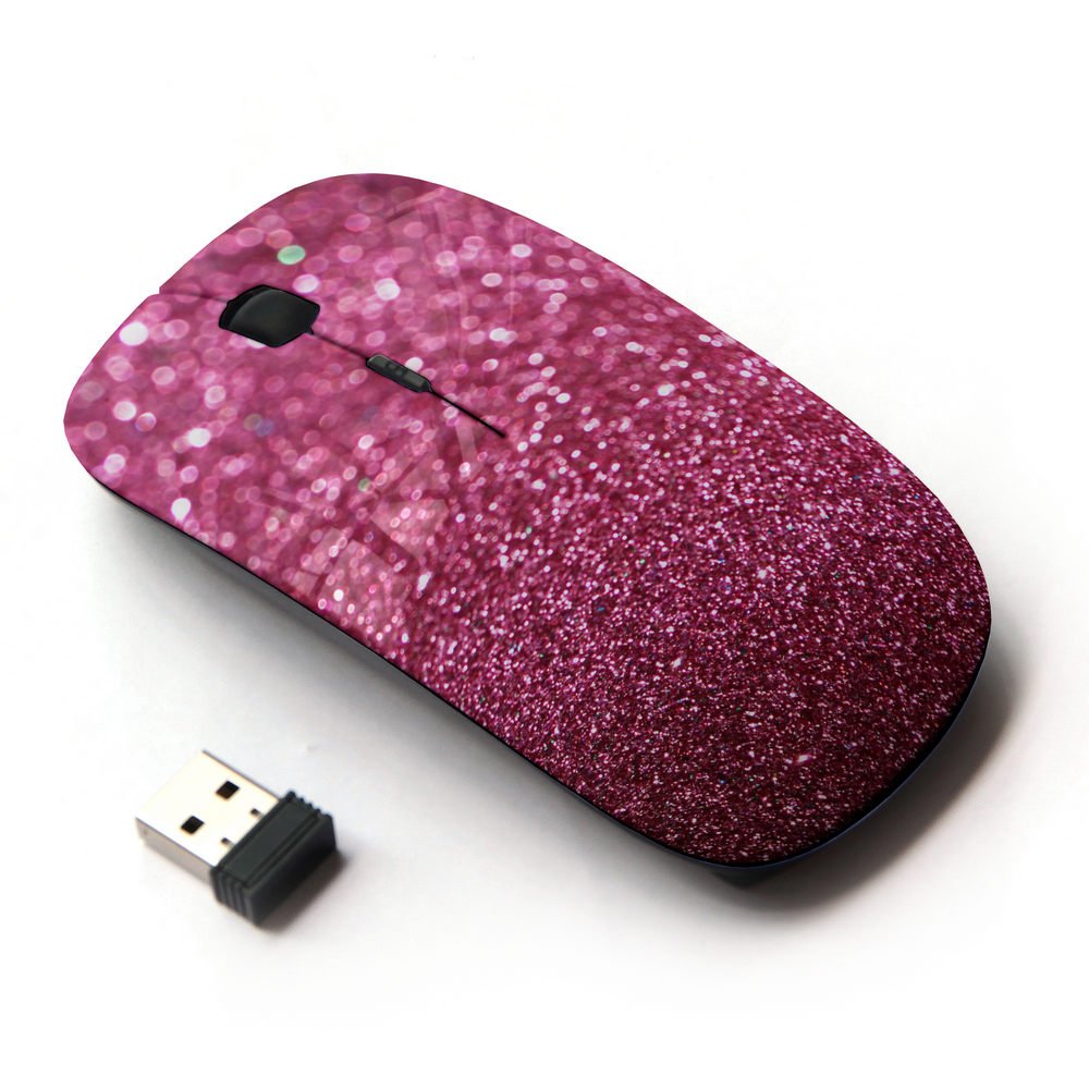 KOOLmouse [ Optical 2.4G Wireless Mouse [ Glitter Pink Purple Bling Sand Reflective ]