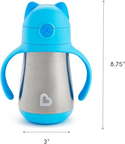 Miniatura 6 de Munchkin - Vaso de popote de acero inoxidable con diseño de gato, 236 ml, Total 1, Azul Azul,Rosa,Púrpura,Verde,https://www.amazon.com/dp/undefined