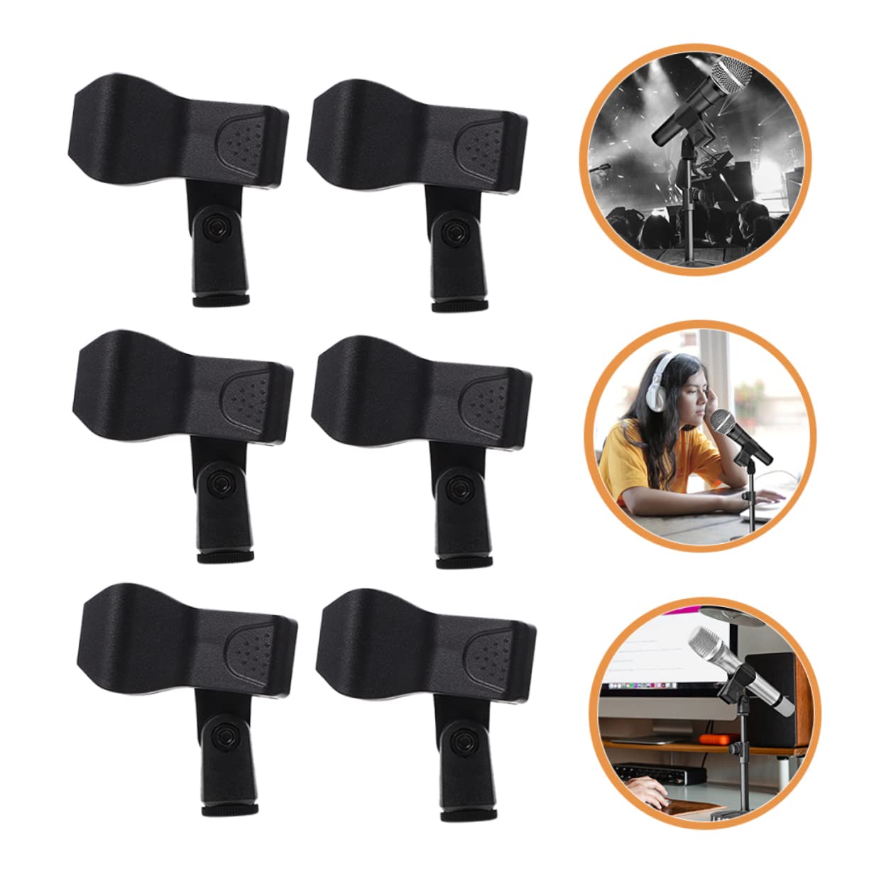 Mipcase 6Pcs Microphone Clip Holder Mic Clamp for Easy Installation for Ktv Concerts Stage Performances and Plays Compatible with Microphones