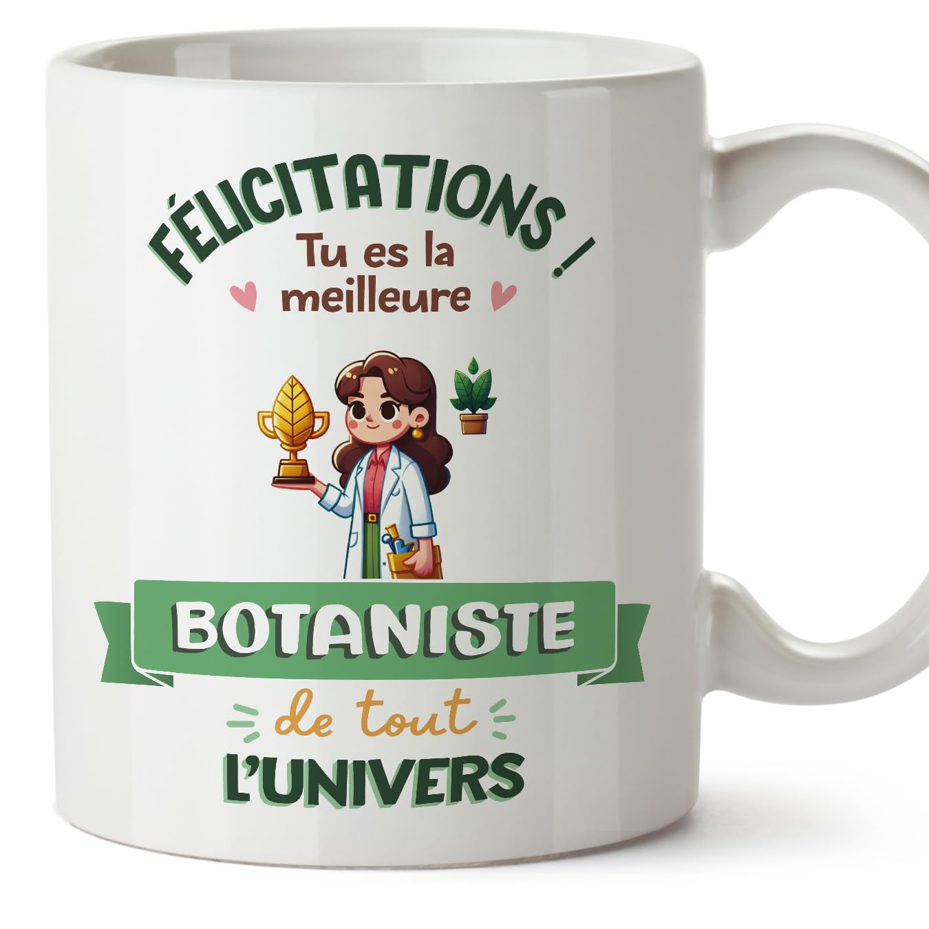 MUGFFINS Botanist Woman Mug - in French - Meilleur Univers Trophée - Funny Gift for Colleagues - Ceramic 11oz Mug — image 1