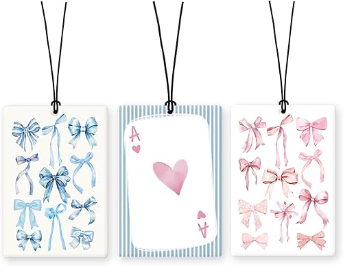 Miniatura 38 de Lacama Ambientador de Aire para Coche Retro Moderno con Guepardo 3 Piezas, Aromas para Coches con Lazo Negro Coquette, Labios con Estampado de