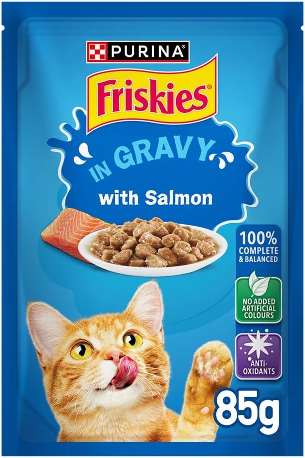 Friskies Salmon Chunks in Gravy Wet Cat Food Pouch 85g