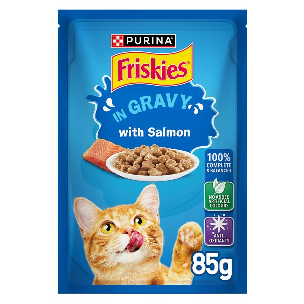 Friskies Salmon Chunks in Gravy Wet Cat Food Pouch 85g