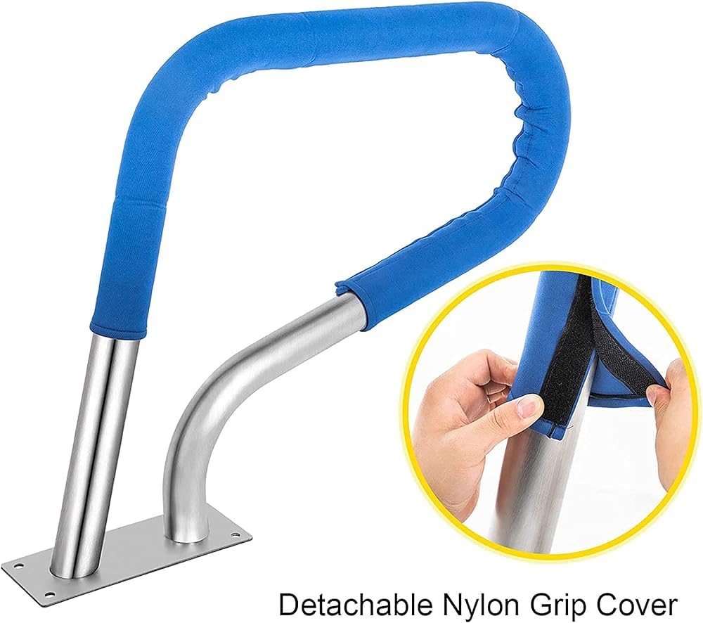 Pasamanos de acero inoxidable para piscina, pasamanos de seguridad para piscina, diseño reforzado para acceso a escaleras