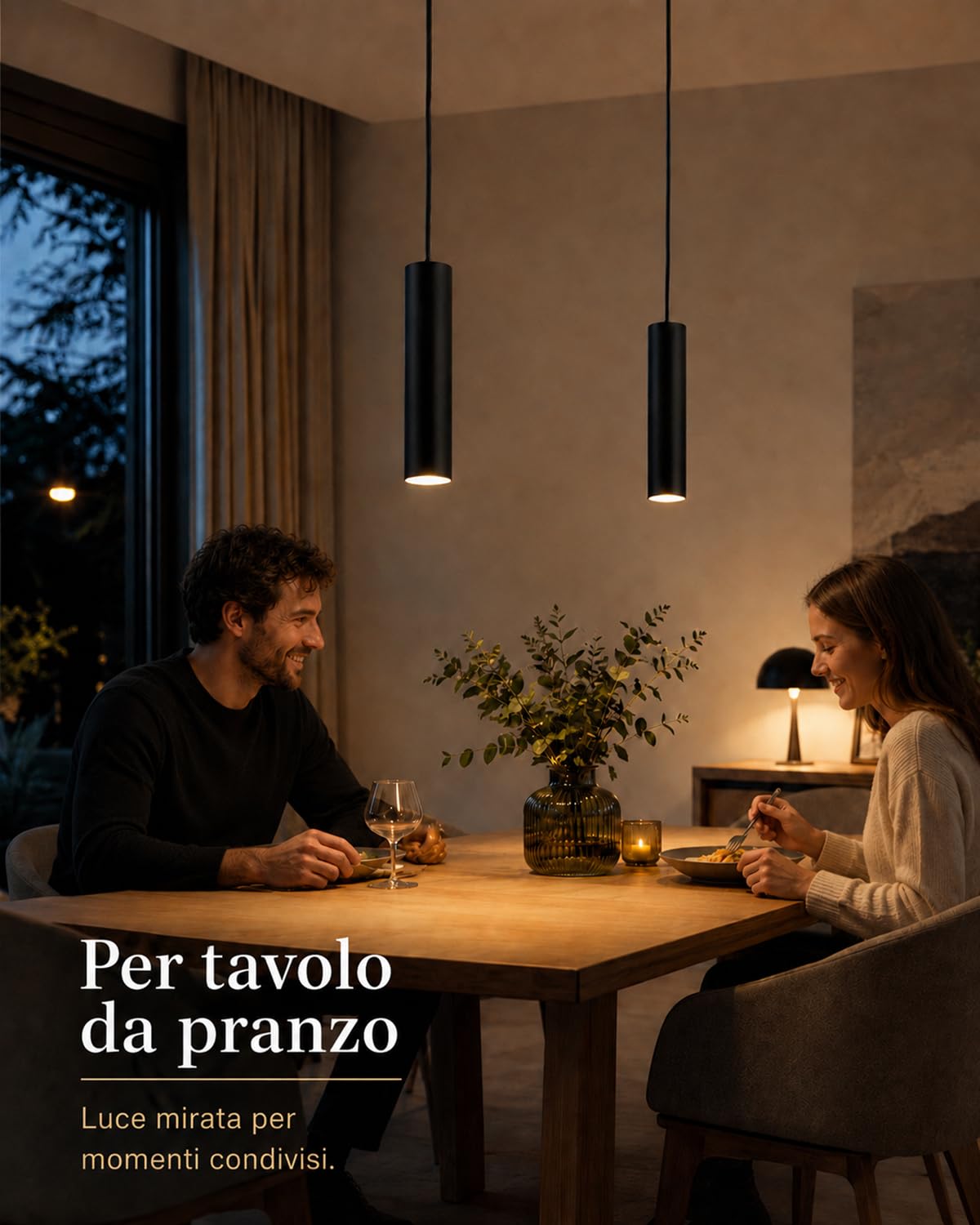 ACMHNC Lampada a Sospensione GU10, Lampada a Sospensione Nero Moderno per Cucina Camera da Letto Comodino, 10W Lampadario Cilindro Regolabile in Altezza 120cm, 3000/4000/6000K, 6x30 cm