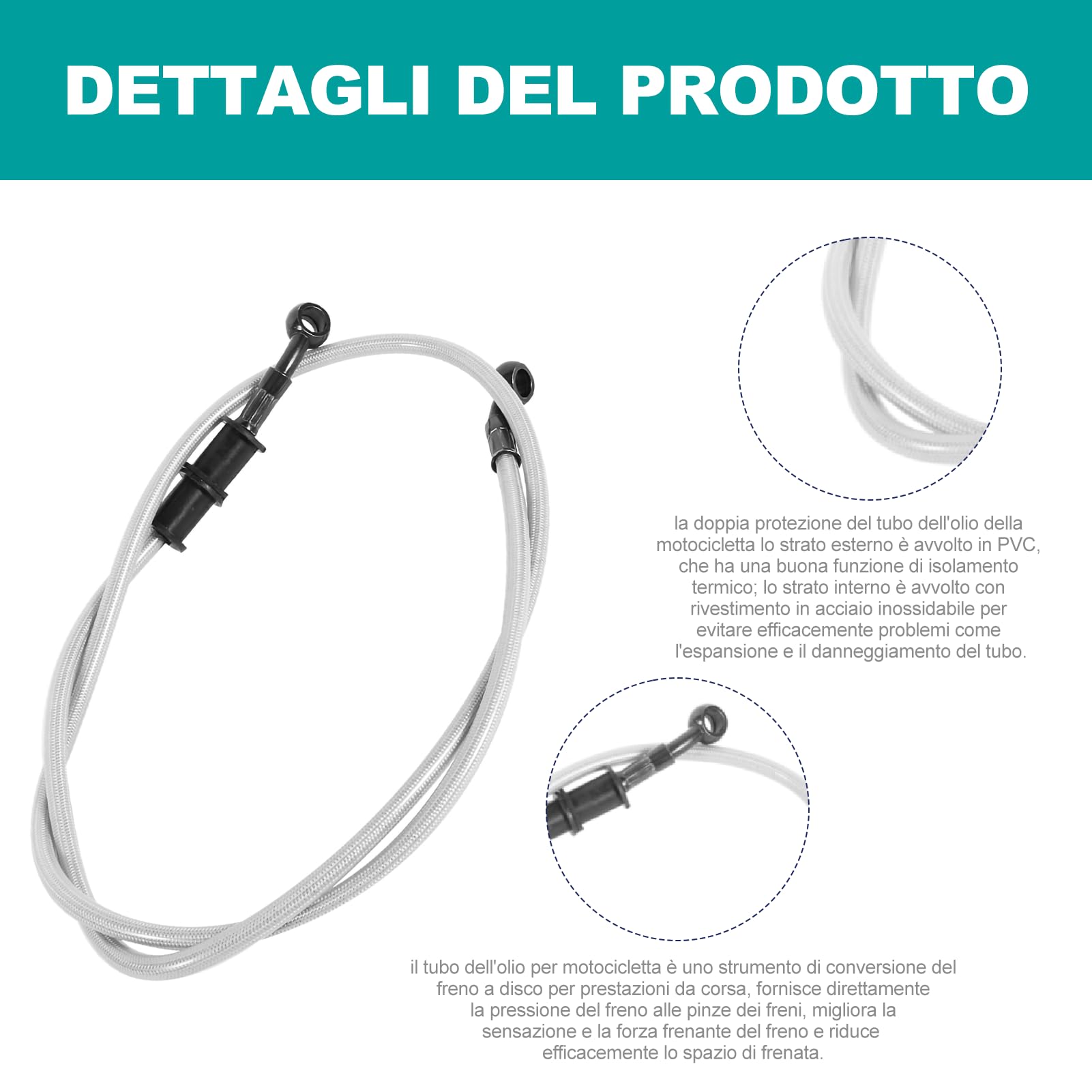 Durite De Frein Tressée En Acier Inox 90 Cm Rouge – Keenso, Universelle Pour Moto, Haute Performance Et Facile à Installer