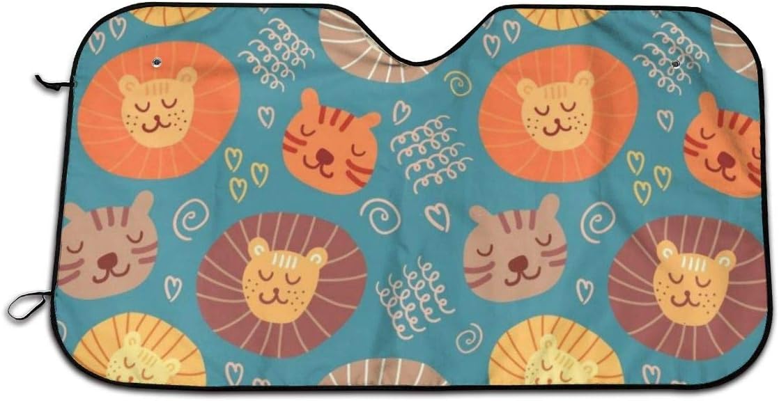 車用シートカバー ライオンズ 子供服デザインの装飾的なシームレスなベクトルテンプレート おしゃれ かわいい 軽自動車 キャンペーンもお見逃しなく マルチカラー 普通車 フロント座席適用