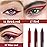evpct 3Pcs Red & Ruby Red & Wine Red Gel Glitter Eyeliner Pencils Set for Women Waterproof Smudge Proof lapiz de ojos delineador de ojos contra el agua Eye Liner Makeup 14 17 18