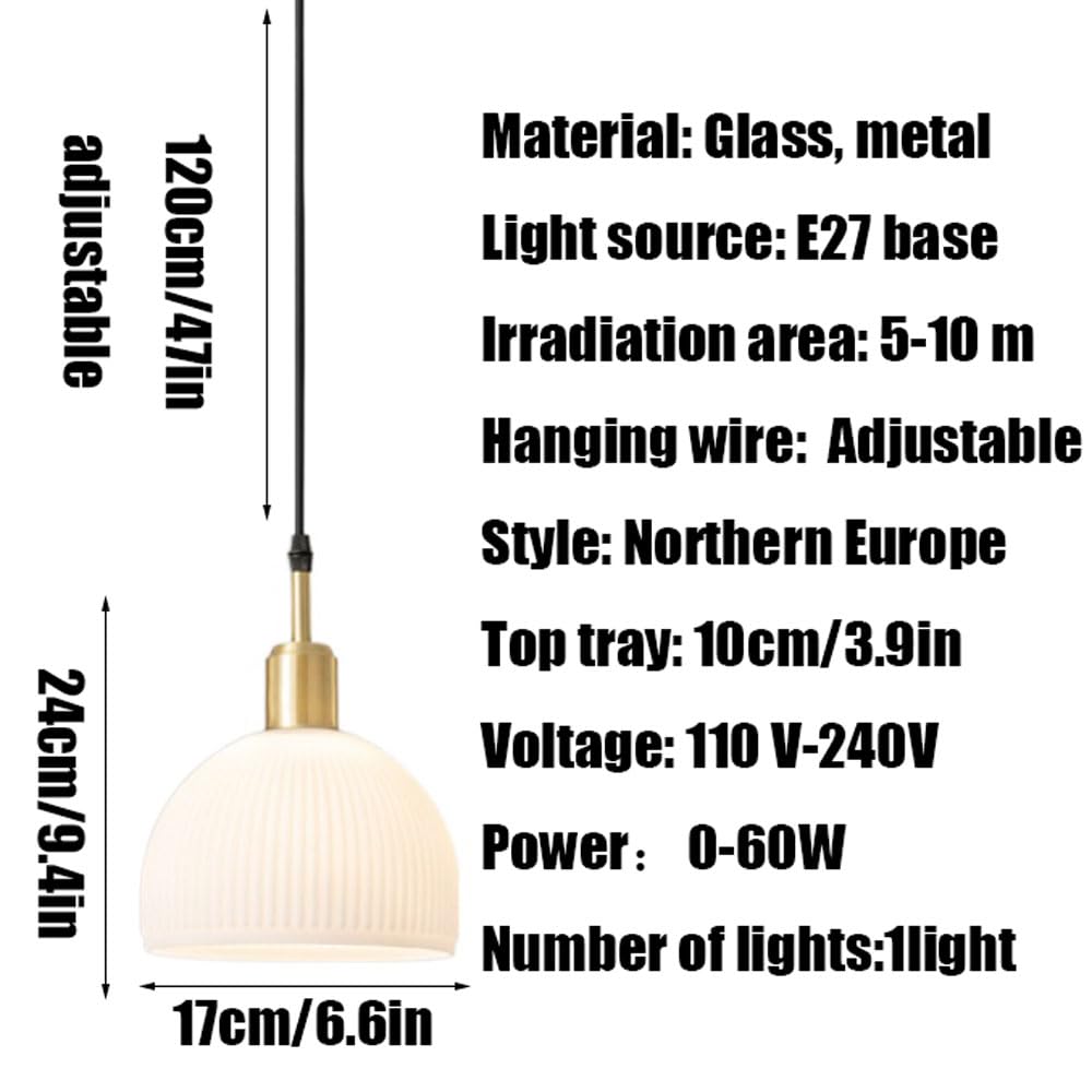 Źródło światła E27, lampa wisząca z jedną głowicą, skandynawski minimalistyczny styl, kreatywny klosz ze szkła o wysokiej przepuszczalności światła, dekoracyjne oświetlenie na balkon przy łóżku