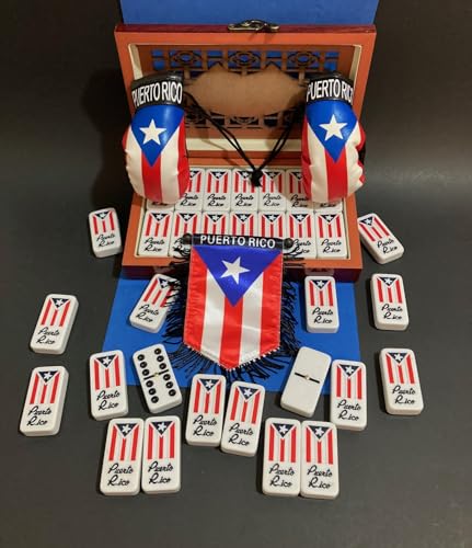 Juego de dominó puertorriqueño con estuche de madera miniatura 2