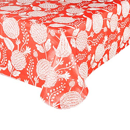 GOOD SUN Exquisite Flannel Backed Vinyl Tablecloths, Printed Design Premium Quality Waterproof Table Cover Table Cloth (52