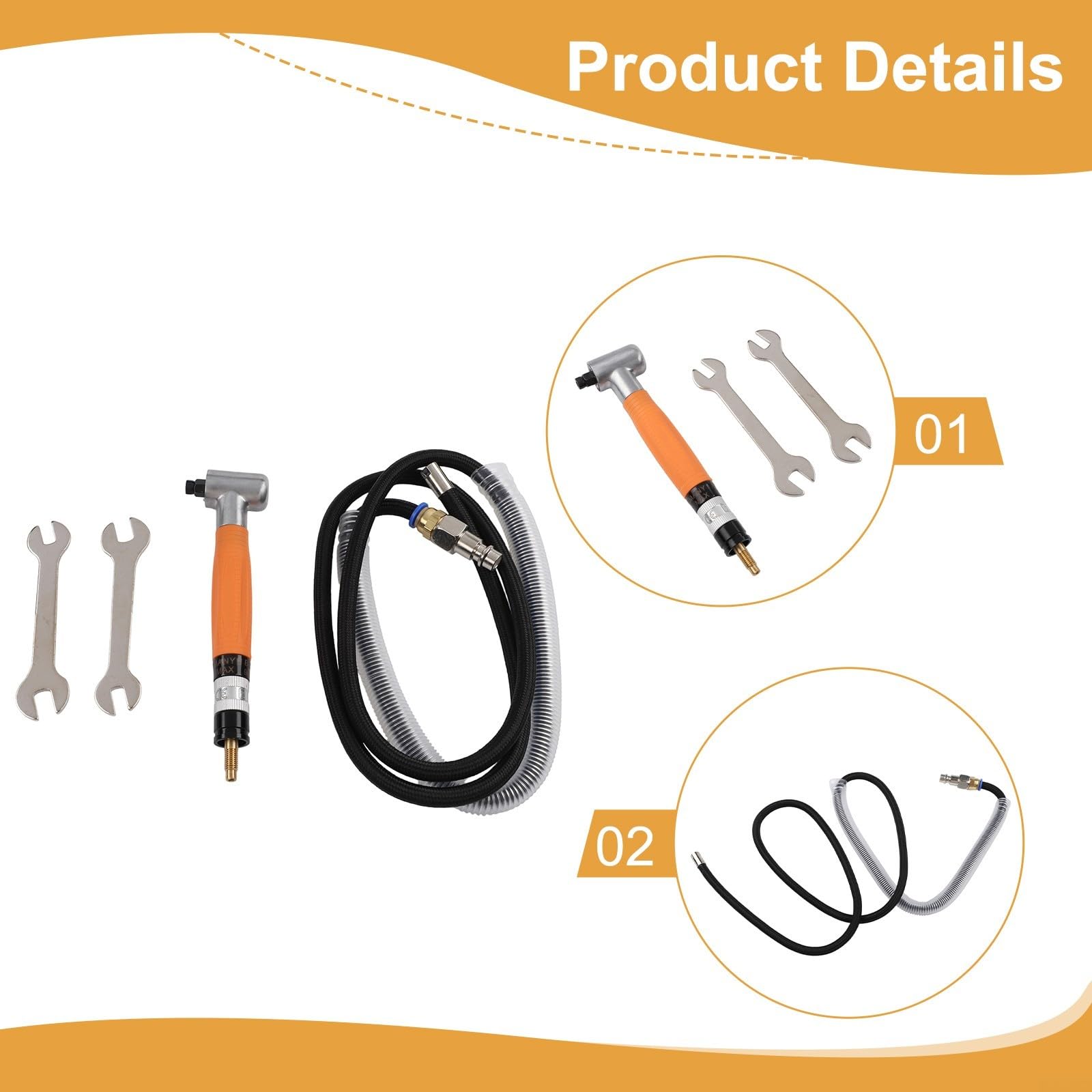 Smerigliatrice pneumatica ad angolo retto 90 gradi per smerigliatrice pneumatica per intaglio sbavatura 70000 giri/min punta in acciaio legato mandrino da 3 mm