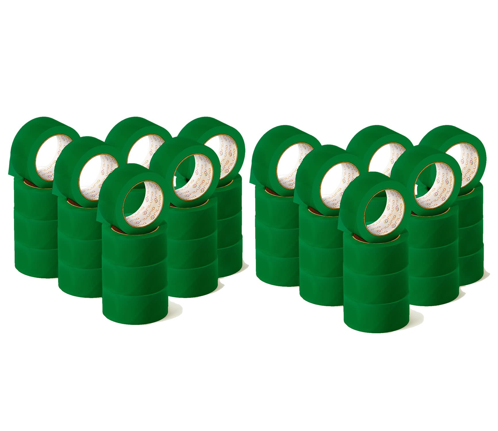 OFITURIA Green Adhesive Tape for Packing and Organising Your Boxes and Shipments Seal in Various Bright Colours 66m x 48mm (48 Units - Green)