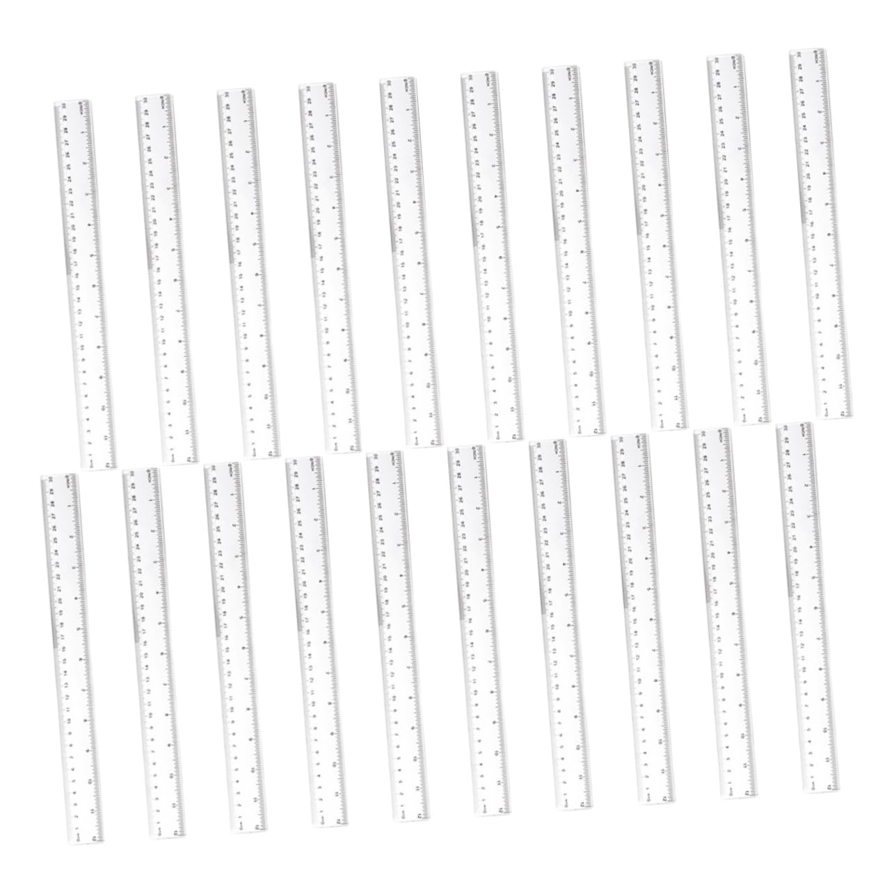 Set di 50 Righelli Dritti Trasparenti in Plastico per Misurazione, Disegno Tecnico e Modelli da Costruzione in Casa e Architettura