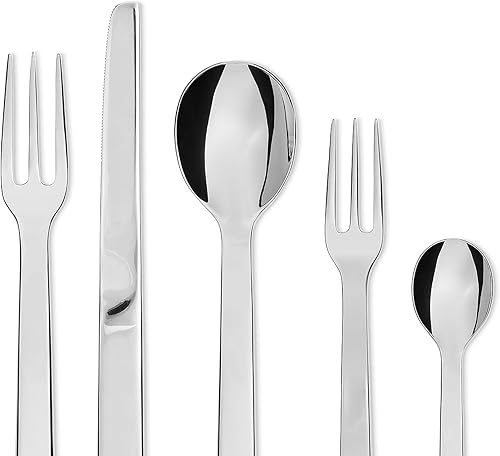 Miniatura 3 de Alessi DC05S5 Santiago - Juego de cubiertos compuesto por una cuchara de mesa, un tenedor de mesa, un cuchillo de mesa, un tenedor de postre, una