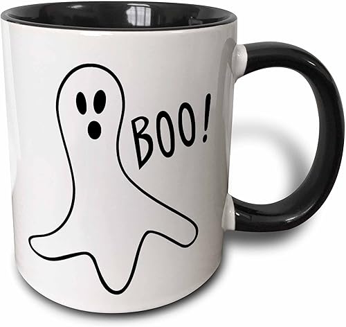 Miniatura 11 de 3dRose (mug_27865_2) Halloween Boo Ghost - Taza de cerámica, 15 onzas Blanco,Negro/Blanco,Azul/Blanco,Verde/Blanco,Red,Yellow