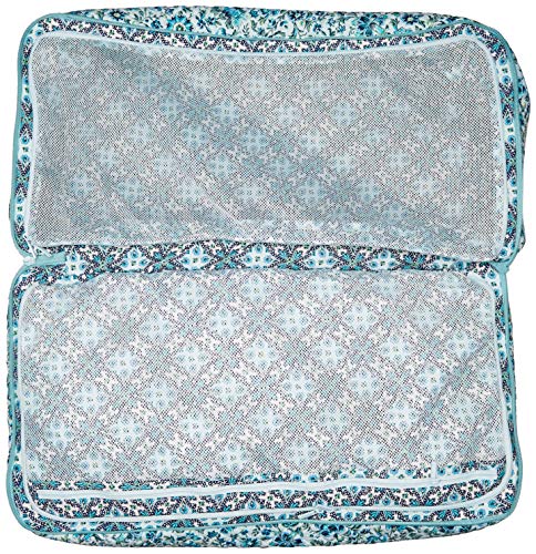 Vera Bradley Women's Signature Cotton Lay Flat Travel Duffel Travel Bag, Cloud Vine, One Size