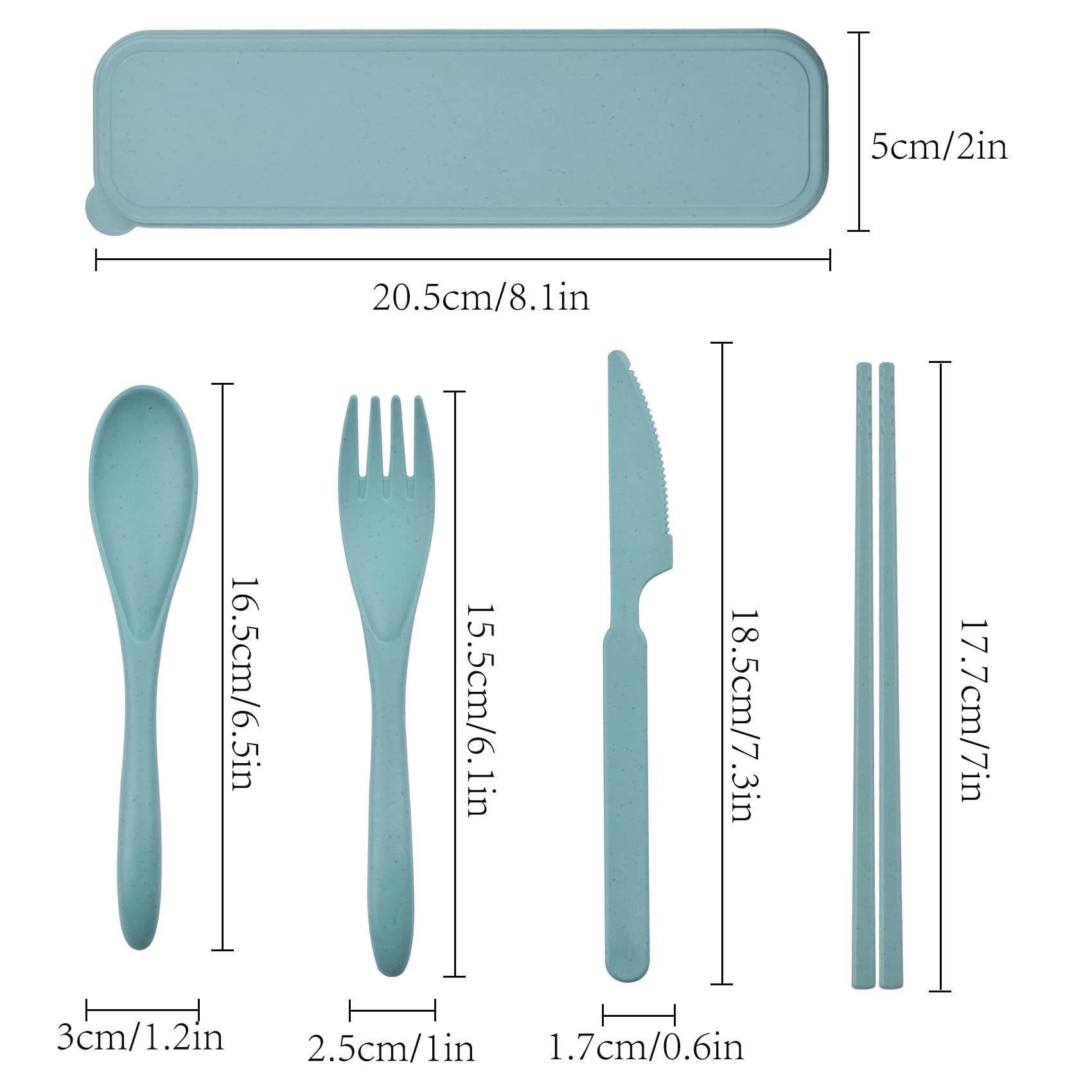 Trousse Ustensiles De Voyage Réutilisable - 4 Pièces Bleu Marine