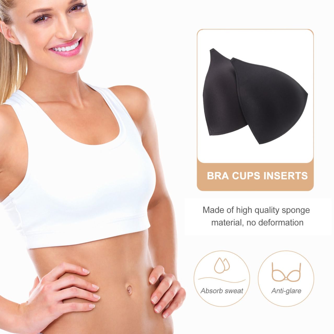 VALICLUD Of Inserts Soft Sponge Cushions For Women Invisible Triangle Cups Daily Use Shape