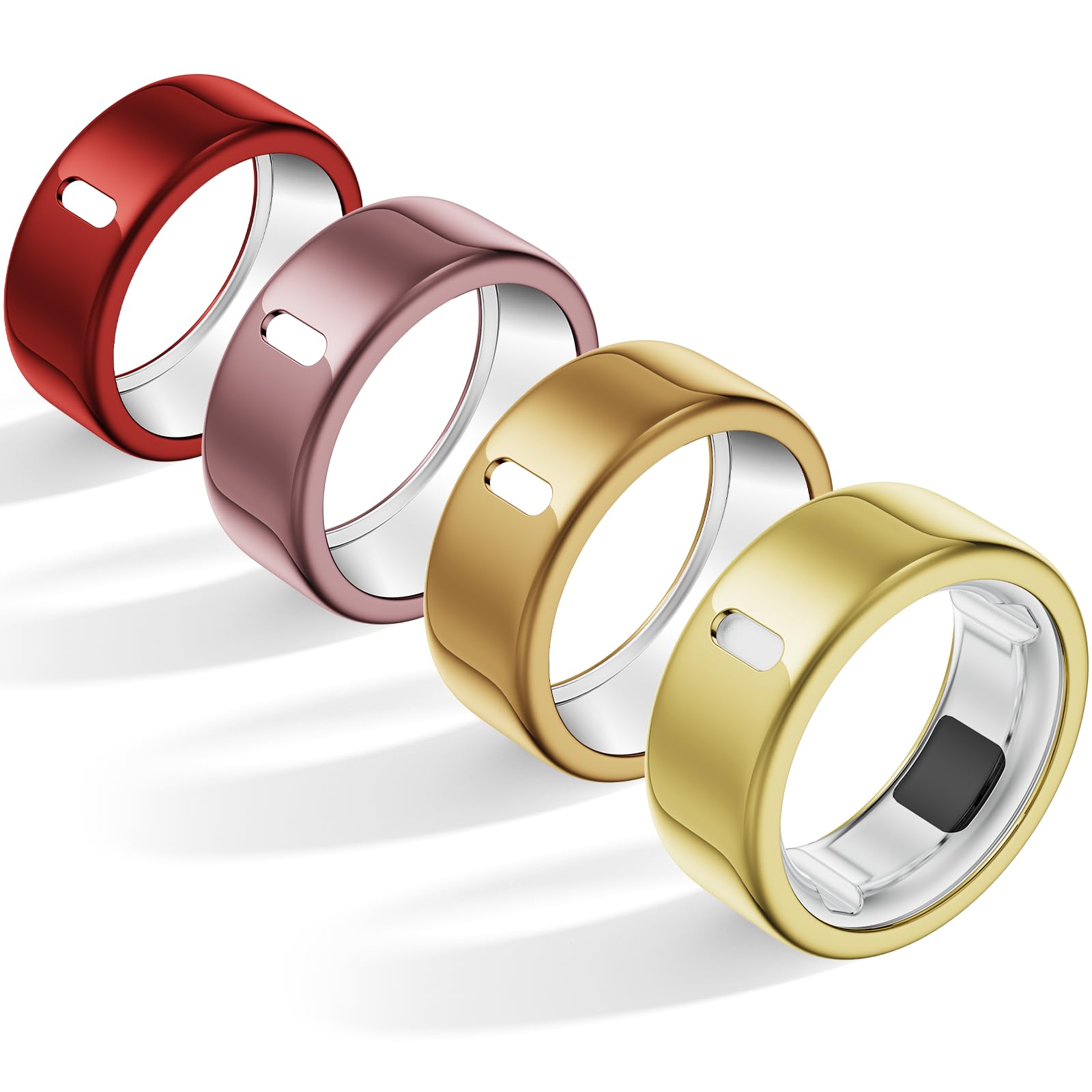 Paquete de 4 fundas compatibles con Oura Ring Gen 4/Oura Ring Gen 3 Horizon/3 Heritage, carga directa, protector de TPU antiarañazos para mujeres y hombres que entrenan gimnasio, talla 8 — view 11