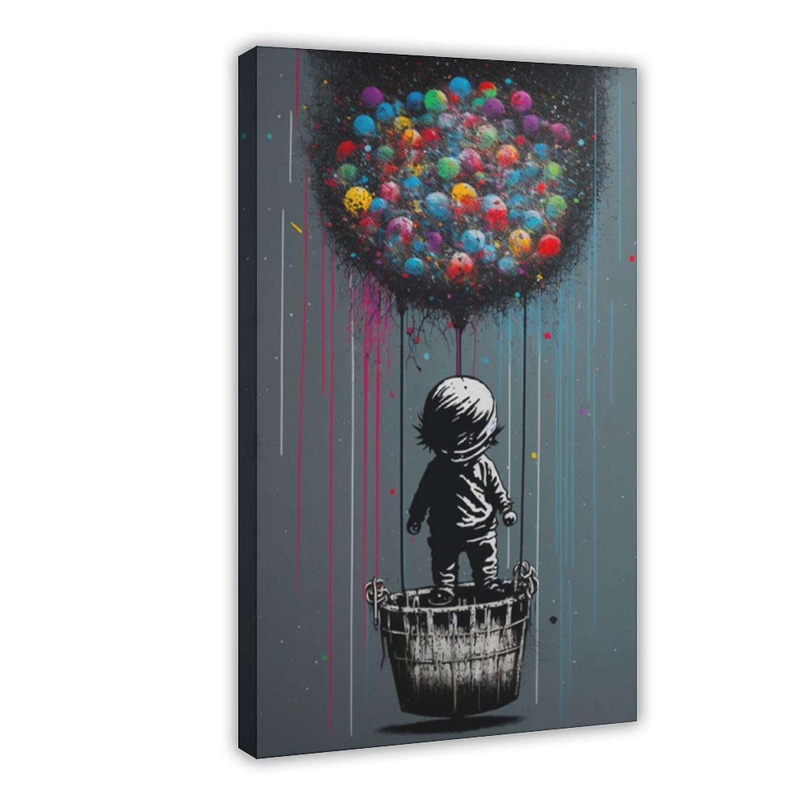 GQVCJSW Banksy Balloon And Child Canvas Poster Bedroom Decor Landscape Office Room Decor Gift 12x18inch(30x45cm)