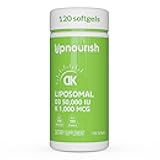 UpNourish Liposomal Vitamin D3 50000 IU (Vitamina D3 de 50000) with 1000 mcg Vitamin K, High Dose Vitamin D3 K2, Vitamin D 50000 IU with K1, K2 MK-4 and MK-7, 120 Mini Softgels