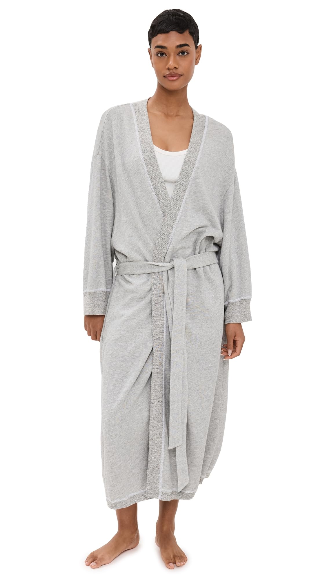 THE GREAT Womens The Sweatshirt Robe Light Heather Grey 2-3