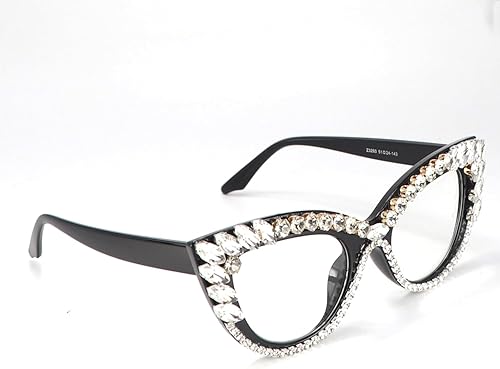 Miniatura 5 de FUPRECIOUS Lentes de lectura para mujer, con bloqueo de luz azul, ojo de gato, para computadora, diamantes de imitación, lentes de lectura de moda