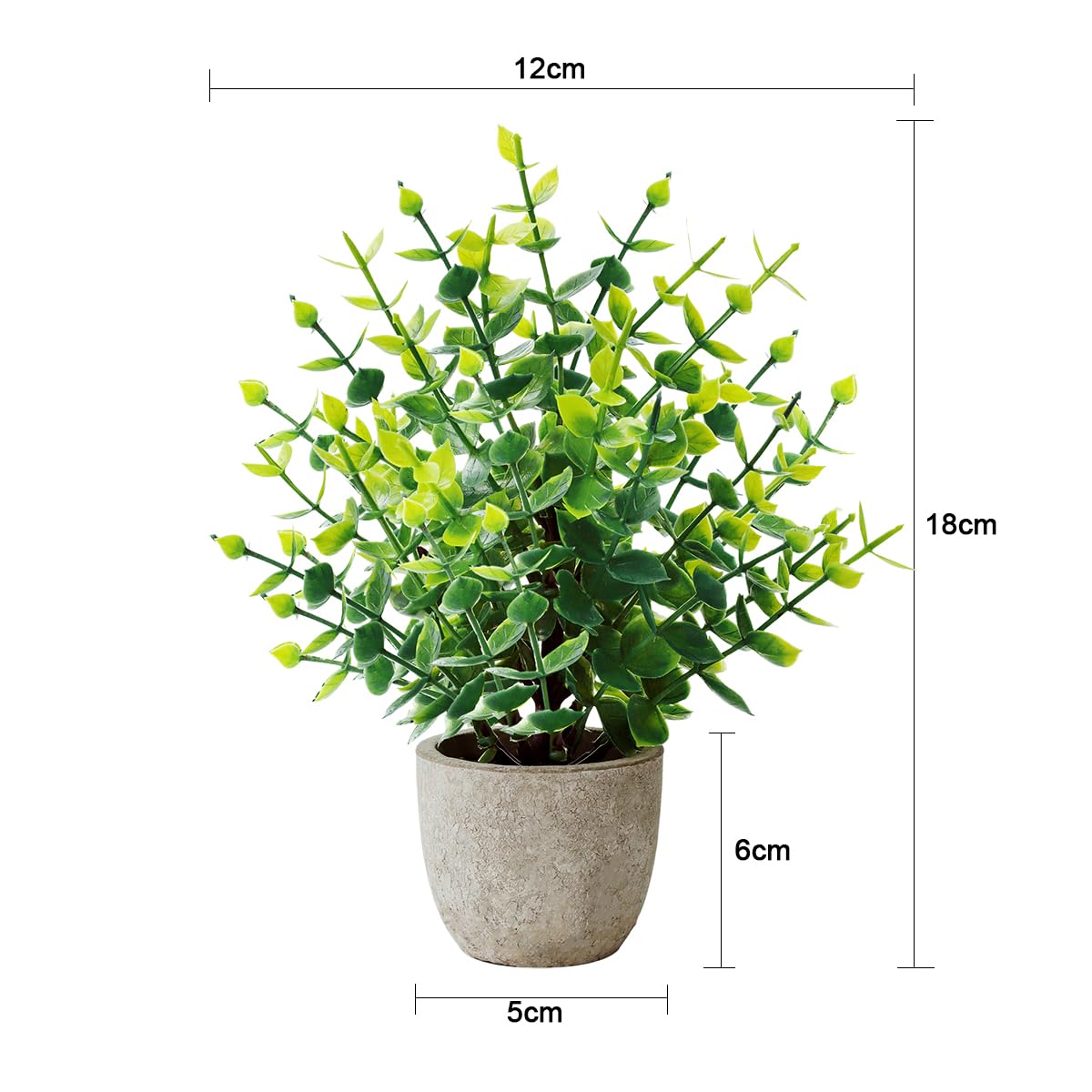 Lot De 4 Mini Plantes Artificielles En Pot - Décoration Table, étagère, Salle De Bain - Fausses Plantes Vertes 22 Cm