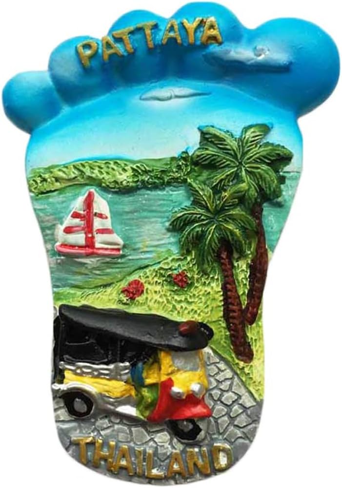 Muyu Magnet Souvenir 3D Pattaya Thailand Fridge Magnet, Gift Sticker,Home & Kitchen Decoration Thailand refrigerator (Pattaya)
