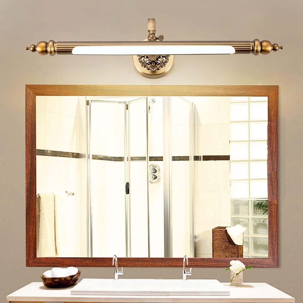 Lampe de vanité LED vintage en bronze, applique murale rétro salle de bain 51cm