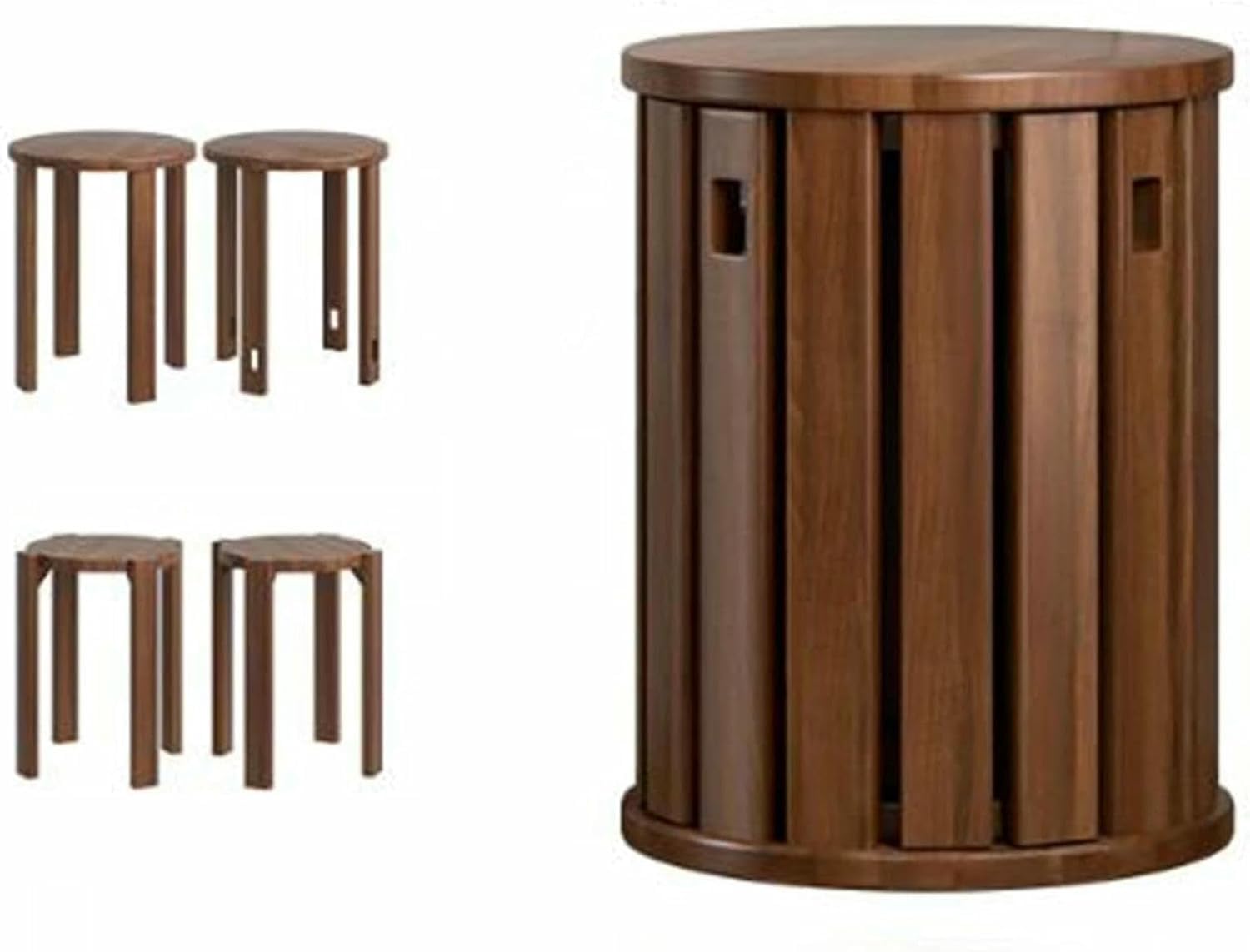 The Artment your artistic apartment Shift Stools 4-in-1 Stackable Wooden Stool Set, Space-Saving Side Table & Seating, Multifunctional Solid Wood Stools for Living Room, Dining & Bedroom