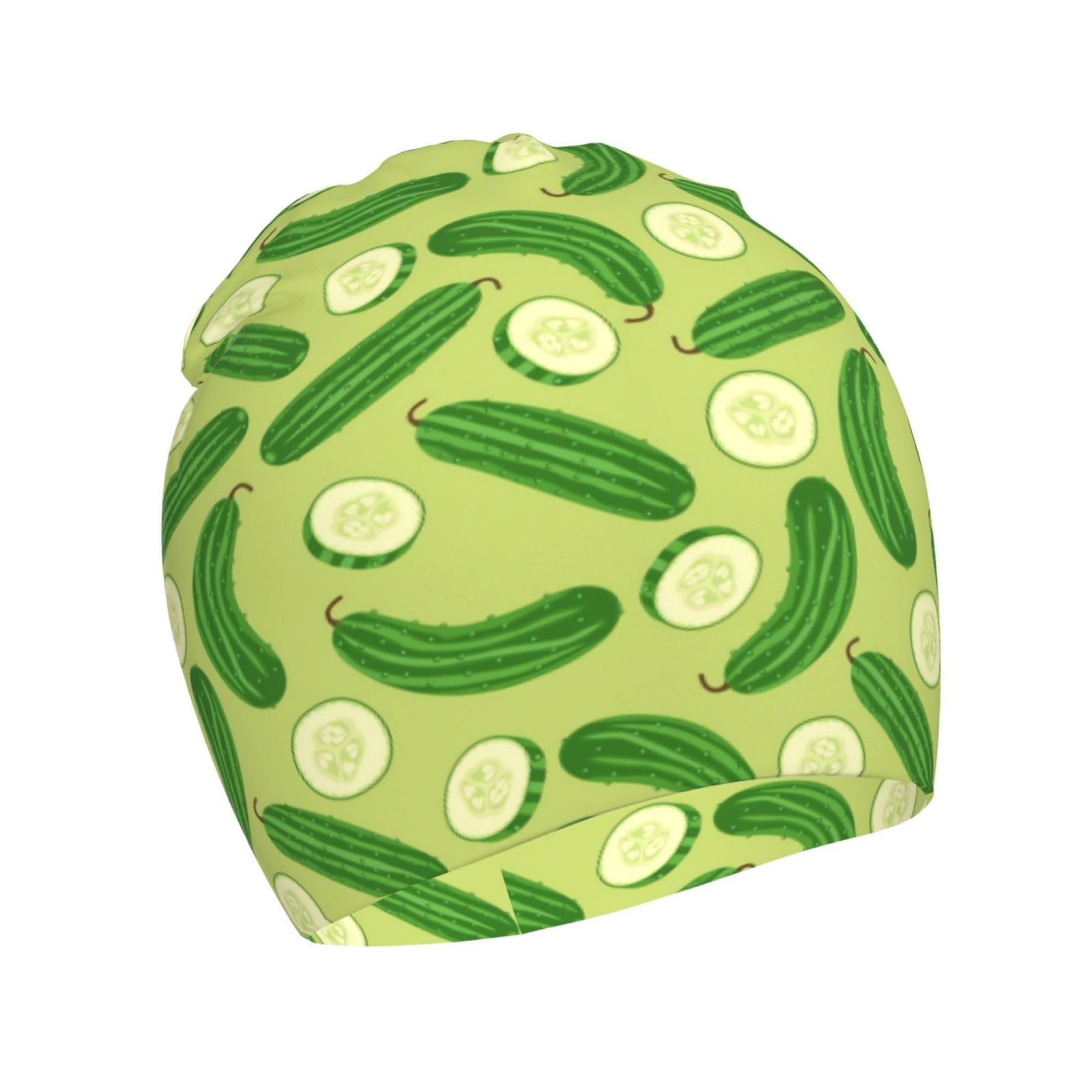 Rqzwdq Cartoon Cucumber Pattern Kids Beanie Hats Warm Knit Beanie Cap Skull Caps Gifts Decor for Boys Girls White