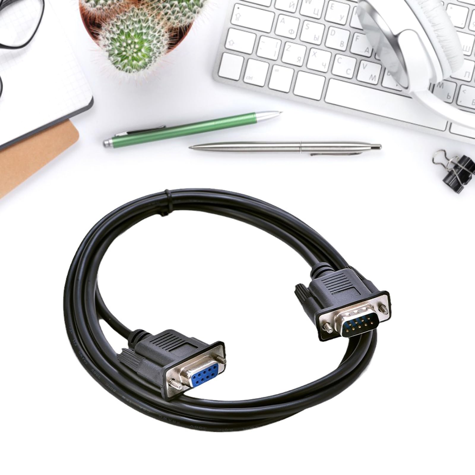 QIEIEI DB9Pin Female to DB9in Male RS232 Connector Line DB9Pin Port Programming Cable for Data Transfer