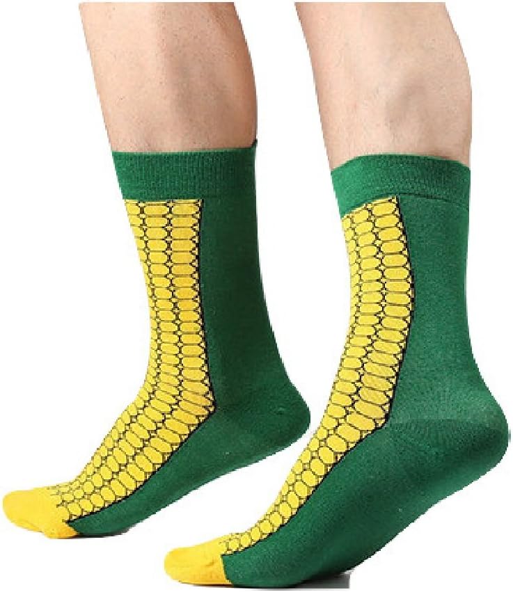 Men, Women Socks for Stylish Boutique Fashion Novelty Exotic Designer Fancy Bold Apparel Free Size Colorful Multicolors Patterned Dress Men Funny One (Corn)