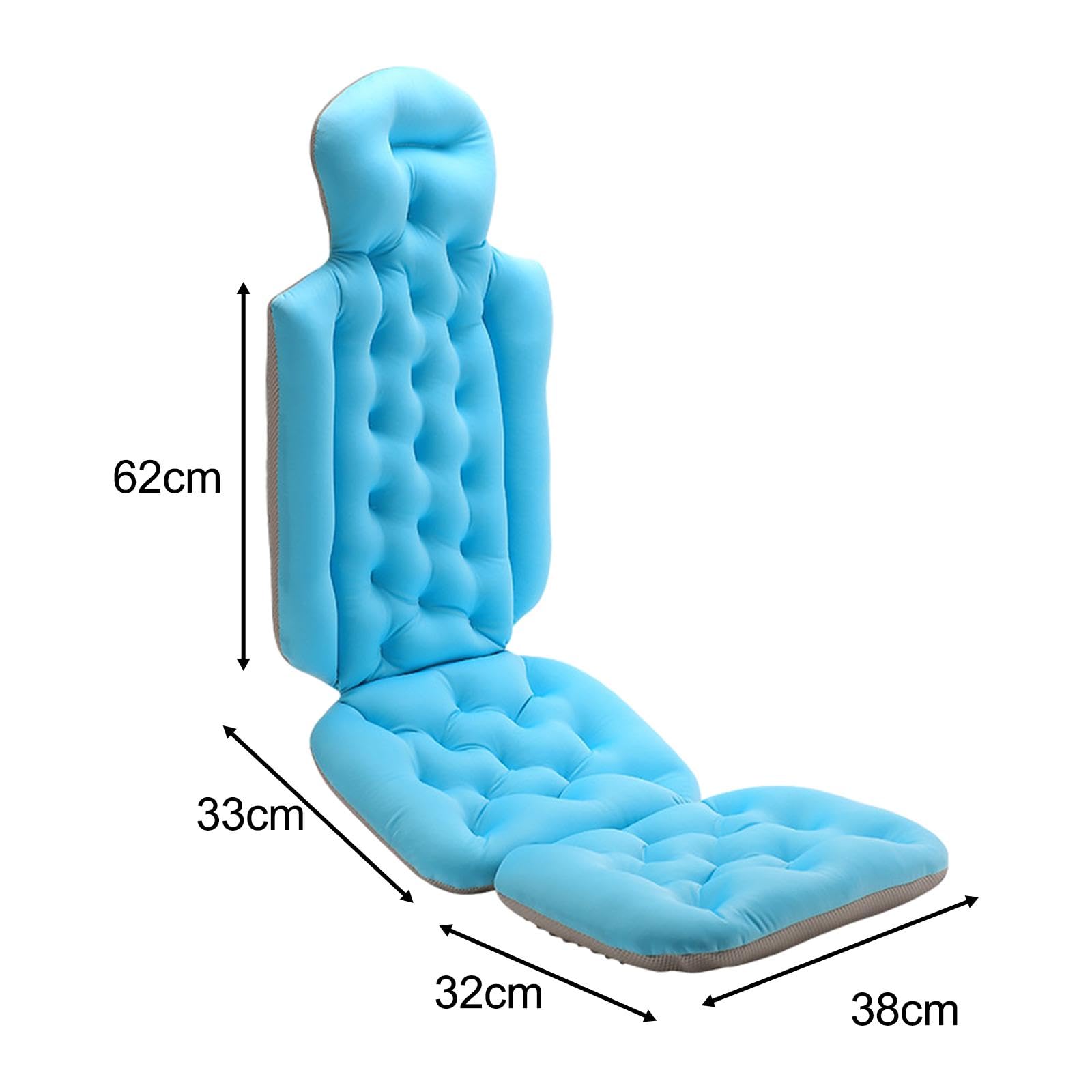 Cuscino Vasca da Bagno Cuscino Spa Cuscino Poggiatesta Cuscino Antiscivolo Supporto Morbido in Poliestere Traspirante per Relax Adulti Bagno Spa, Blu