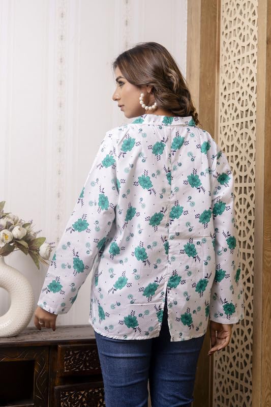 Image of Women's Cotton Floral Printed Summer Coat | Helps to Protect From Sunrays, Dust Pollution, Sunburn, Tanning of Skin | Ideal for Driving, Hot Summers, Traveling