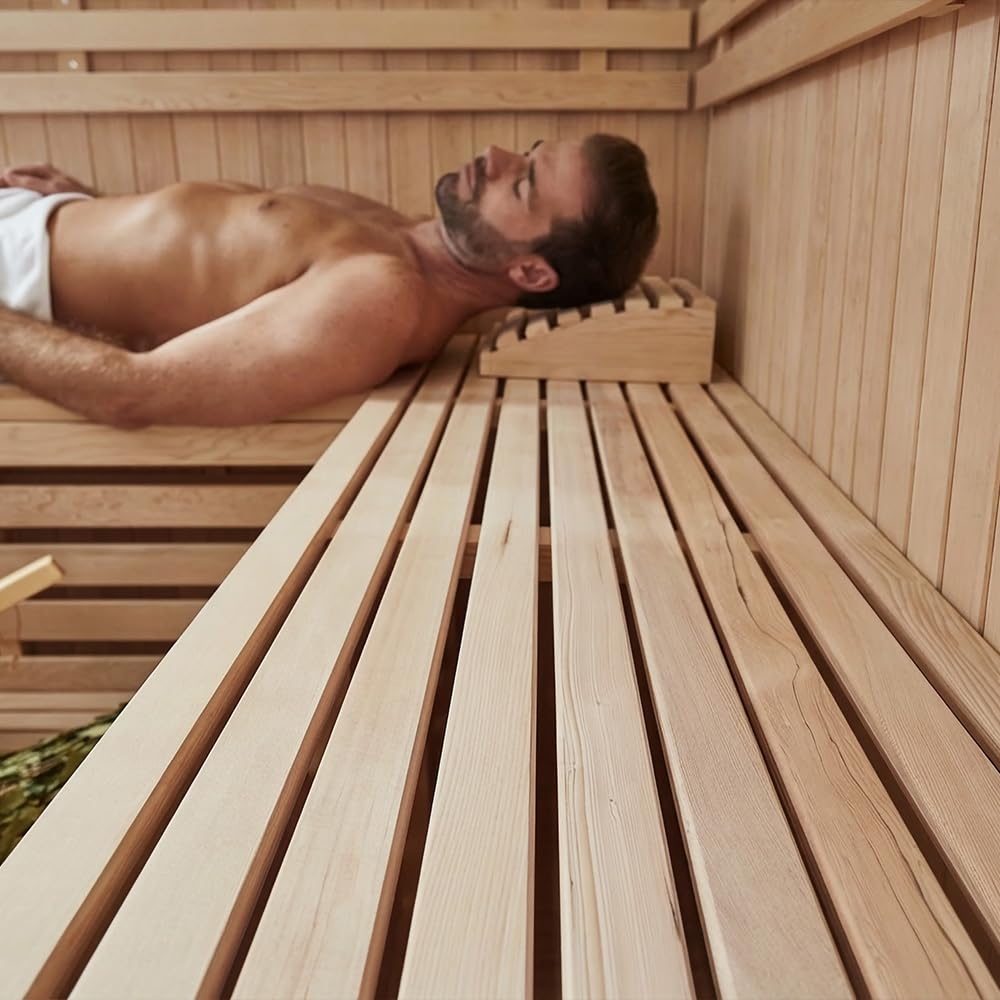 Home Deluxe - Traditionelle Sauna - Skyline XL Big - 200 x 200 x 210 cm - für 2-6 Personen, Hemlocktanne, inkl. Saunaofen, Saunazubehör I Dampfsauna Aufgusssauna Finnische Sauna Bio Sauna
