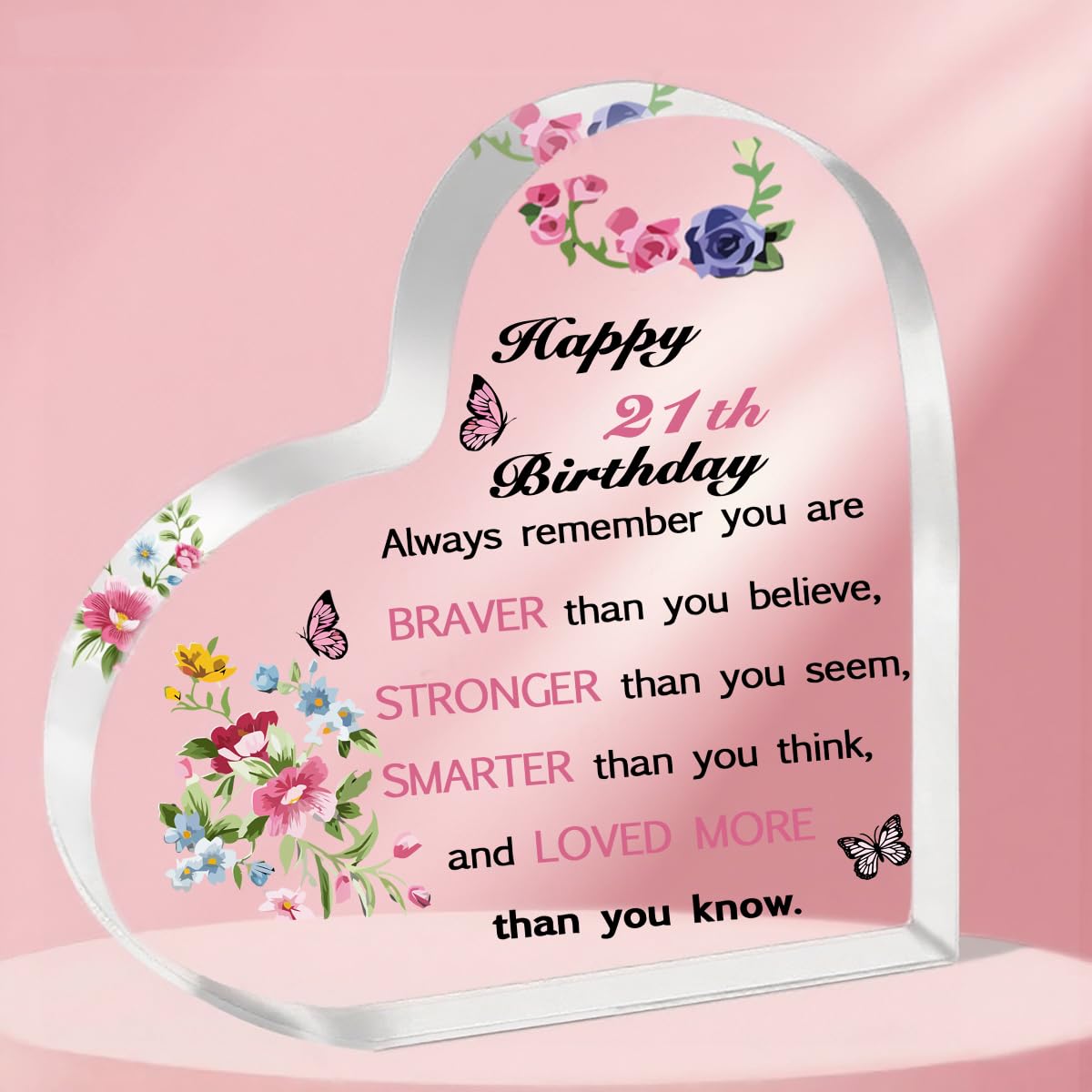 ToVii 21st Birthday Gifts for Women - Happy 21 Year Old Keepsake Plaque Sign - Unique Present for Her, Sister, Daughter, Niece and Friends