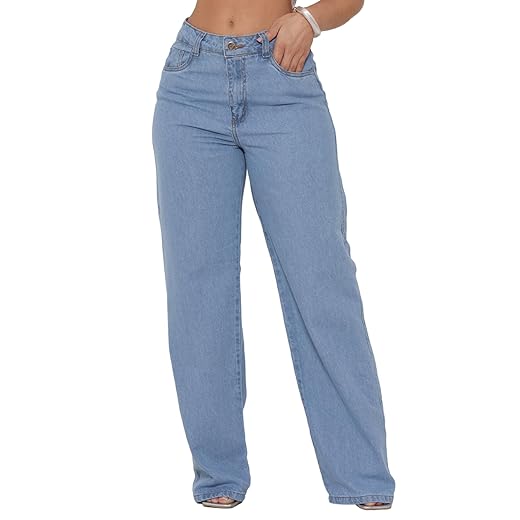 Calça Wide Leg Pantalona 100% Algodão Premium