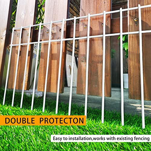 20 Pack Animal Barrier Fence, No Dig White Decorative Garden Fencing, 20" L X 12" H Underground Pet Dog Rabbits Fences Panel, Galvanized Steel Stakes 1.6 Inch Spike Spacing, Outdoor Yard Patio #TOP5