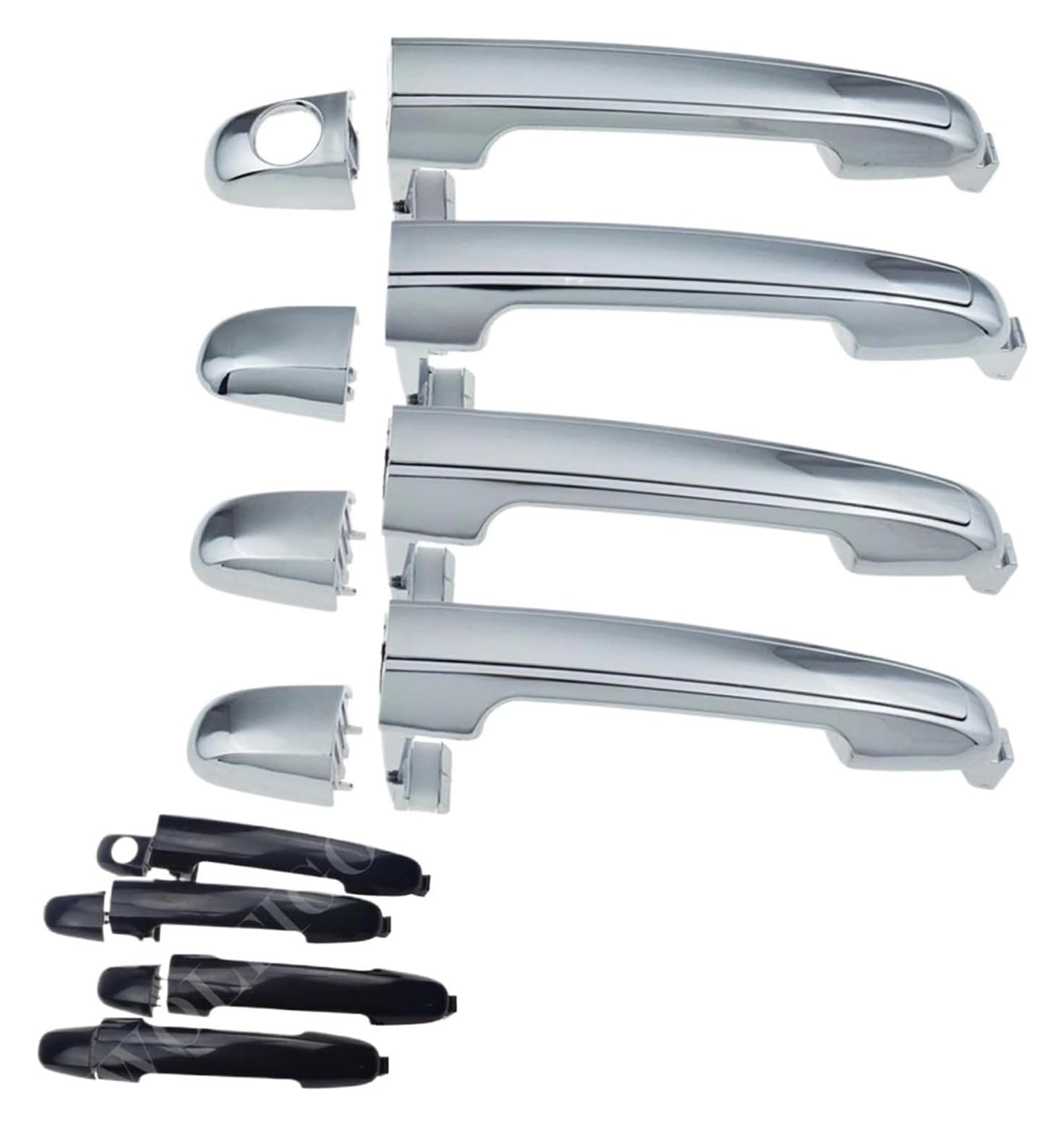 LSDSAAZA Sliding Exterior Handle for Hyundai Sonata 2006-2010 Car Exterior Door Handle Outer Repair Front Rear Outside 826513K000(Black 4pcs)
