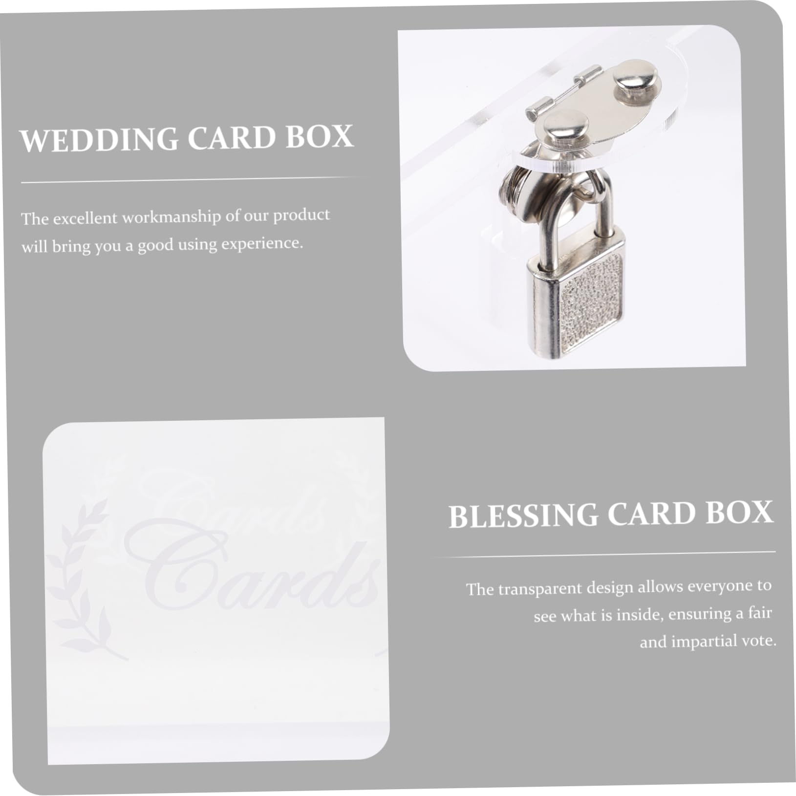 Urne Acrylique Transparente pour Cartes de Mariage et Fête