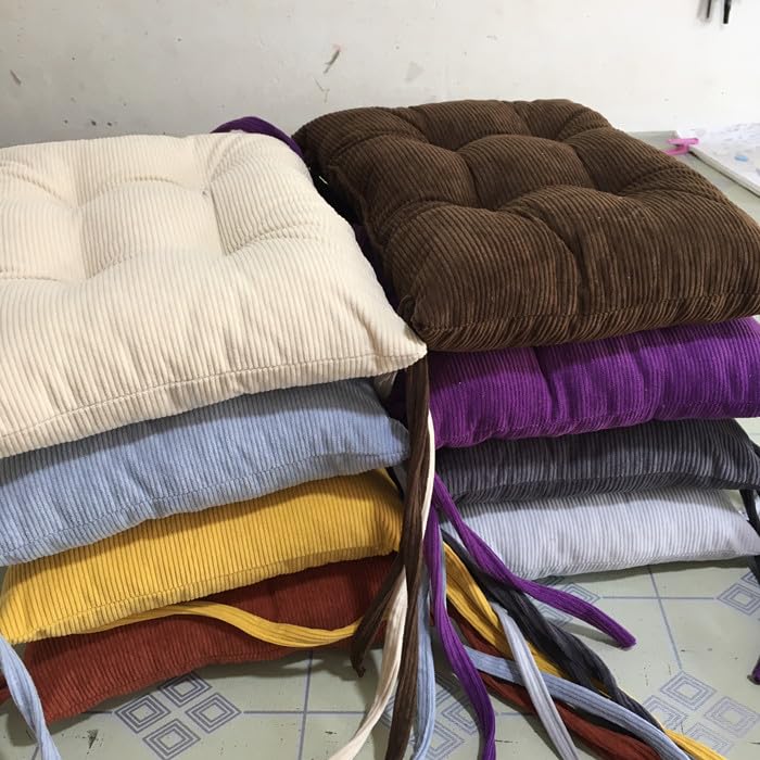 Cojín de asiento cuadrado de pana de 45x150 cm con lazos antideslizantes para hogar y oficina 3