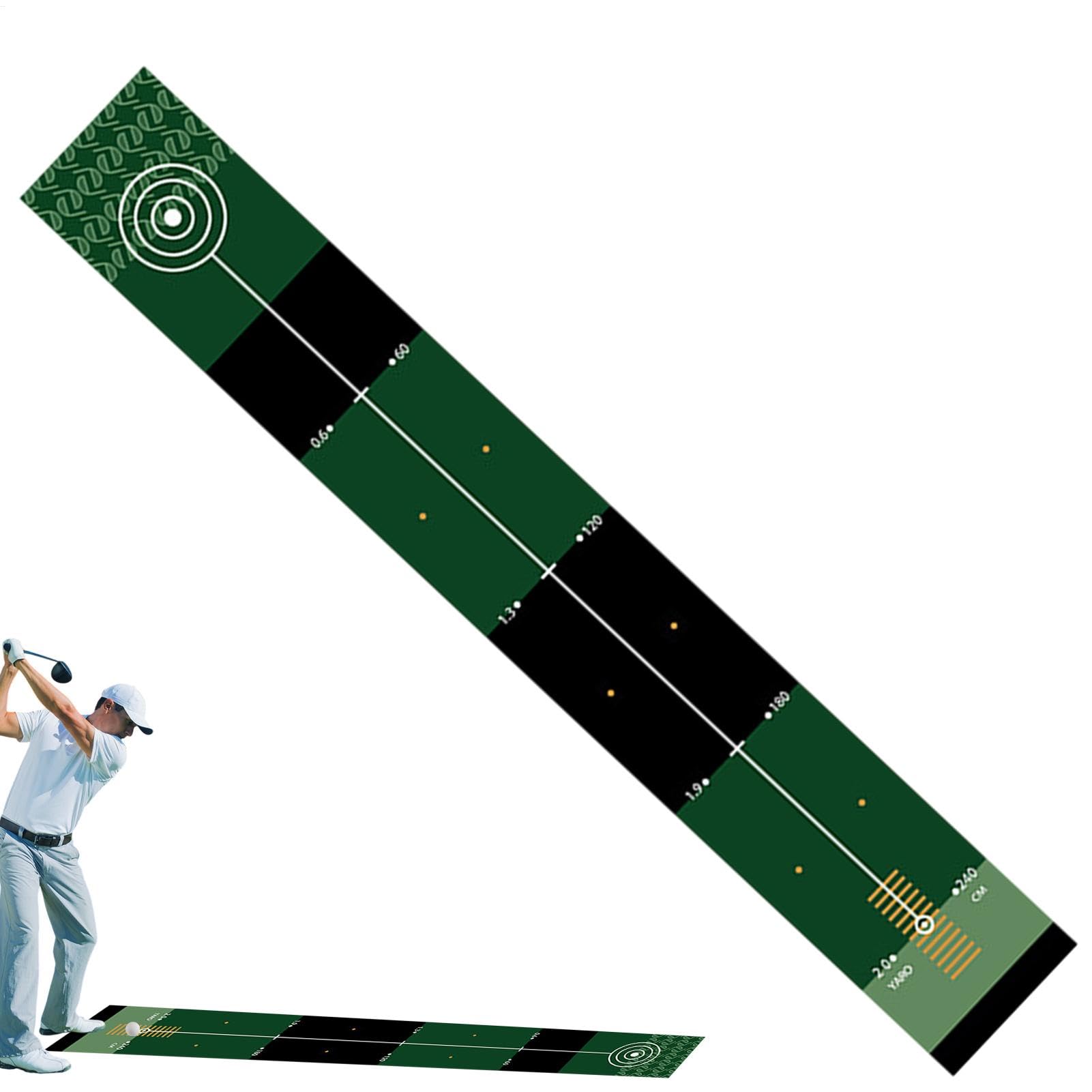 Tapete de golf para entrenamiento de golf, tapete de práctica de putt, equipo de entrenamiento de golf, portátil, verde, para interiores con respaldo antideslizante para hombres y mujeres