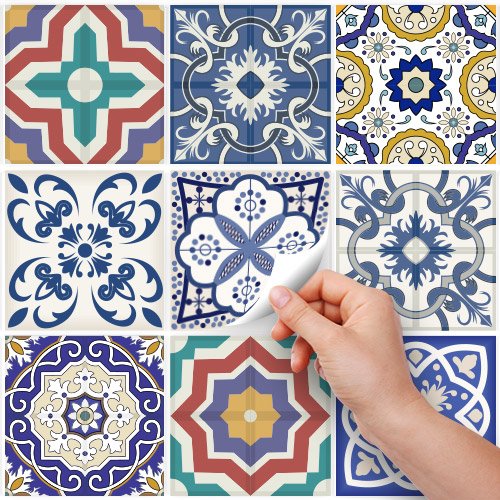 RE-COVERTILES - Adesivi Per Piastrelle Bagno E Cucina 24 Pz 10x10 Cm