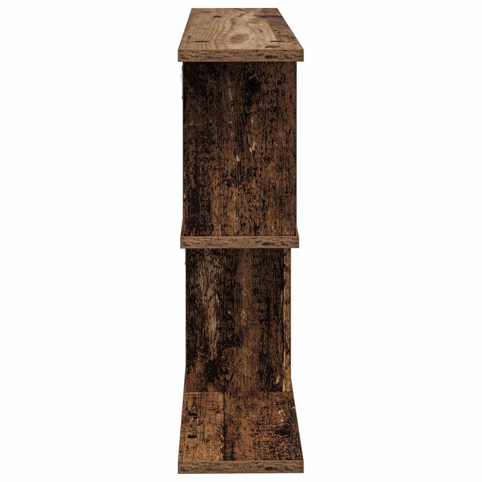 Scaffale da parete in legno anticato, 80 x 15 x 50,5 cm, con 4 scomparti, per libri e decorazioni, moderna mensola da parete per soggiorno