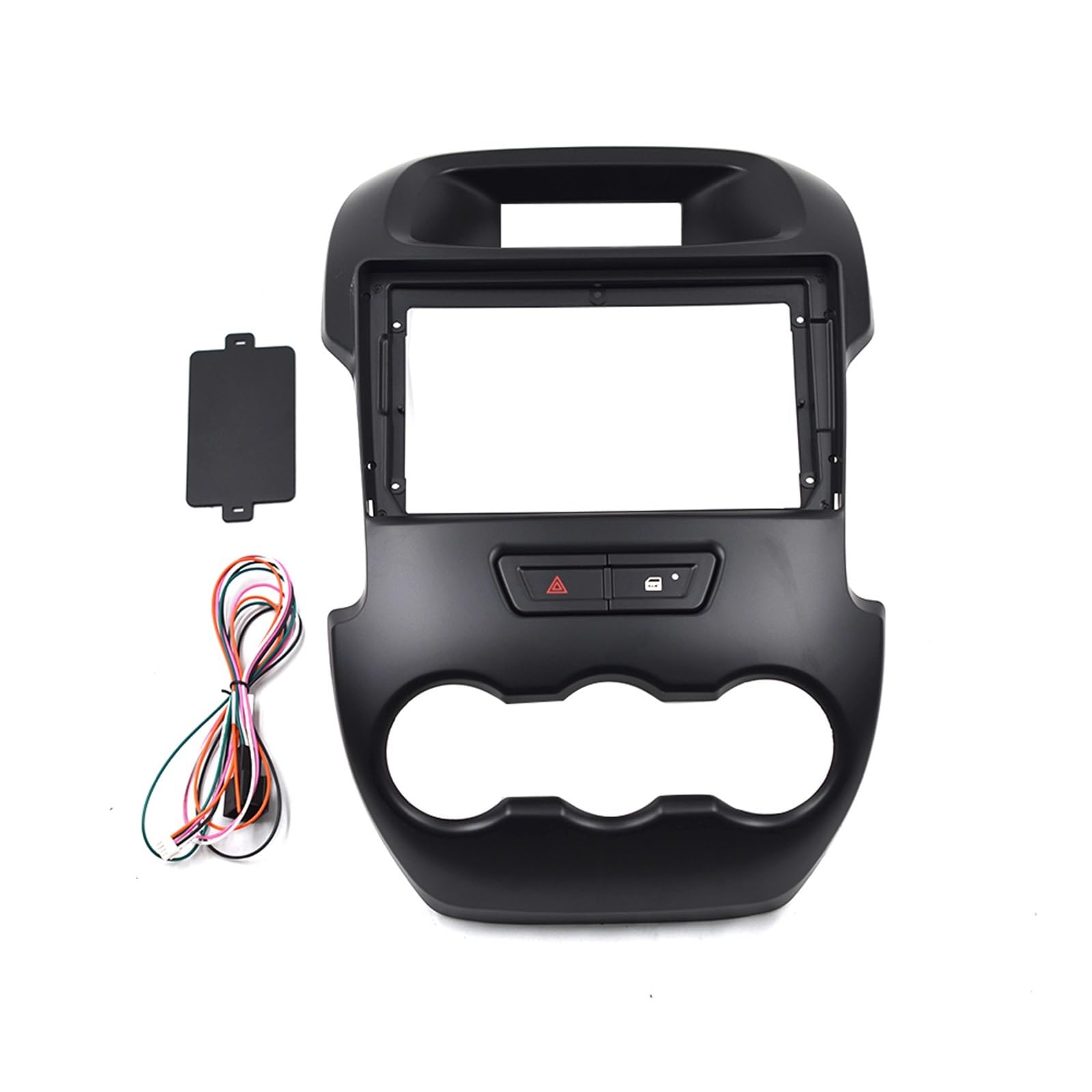 JKELPV Car Radio Frame Kit Fit For Ford Ranger 2011-2015 Car Radio Fascia Frame 2 DIN CAR 9 Inch DVD Panel Dash Kit Radio adapter(Black)
