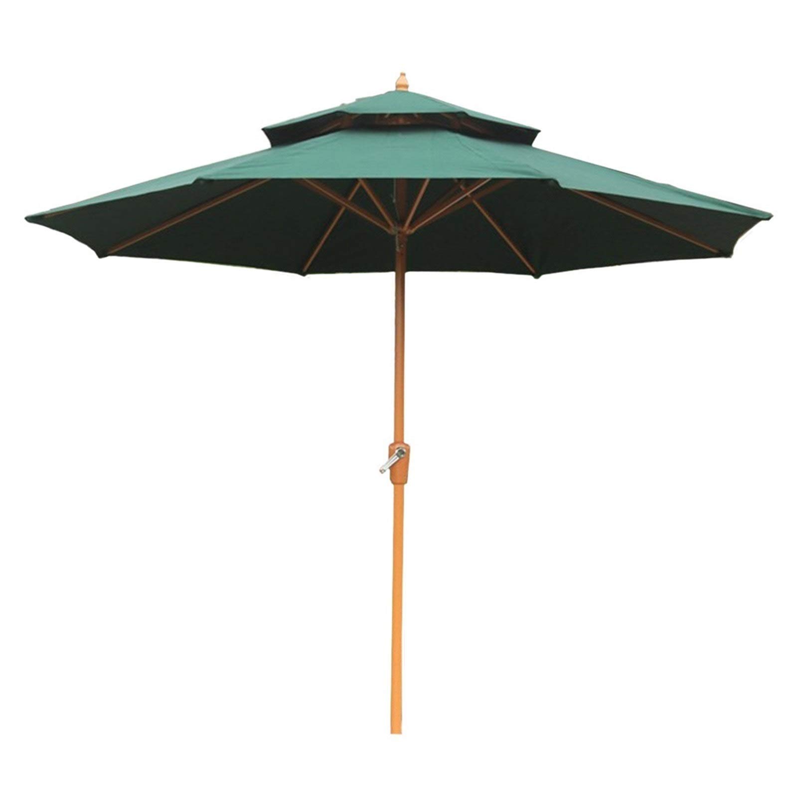 Duży Parasol Ogrodowy, 2,7 M/9 Stóp, Wytrzymały, Zewnętrzny Parasol Przeciwsłoneczny Z Korbą, Do Kawiarni I Sklepu Przy Basenie Na Plaży, 3 Kolory-Green