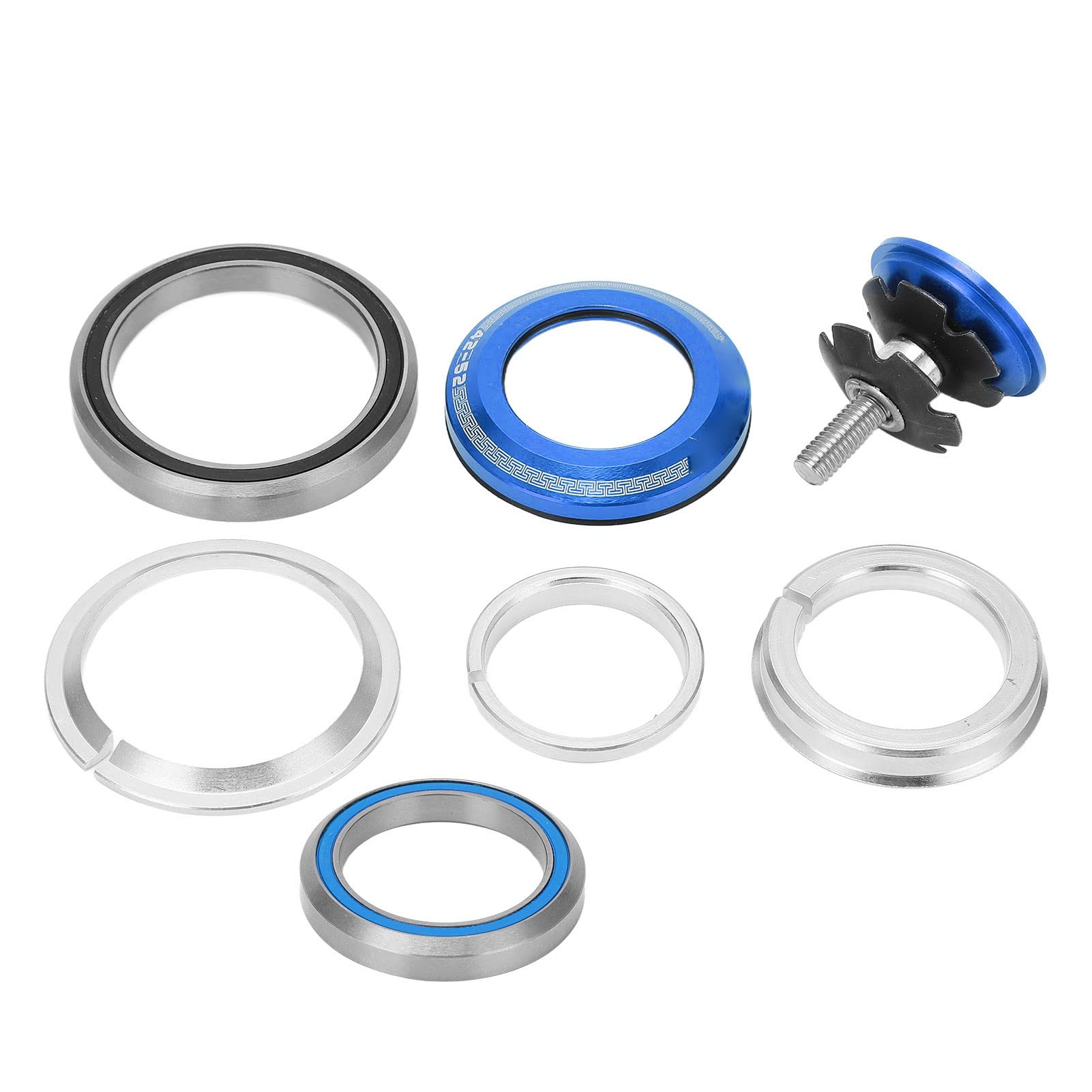 Bicycle Headset with Waterproof Dustproof Design for Standard Taper Tube and Straight Tube Front Forks (Blue)